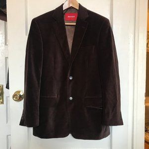 Brown Velvet Blazer by Report Collection